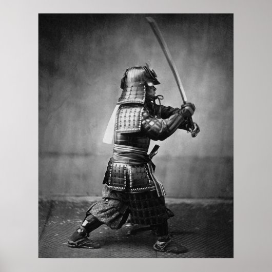 Gepantserde Samurai met zwaard en Dagger in 1860 Poster (Voorkant)