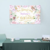 Gepantserde tuin Fairy, eerste verjaardag achtergr Spandoek (Beurs)