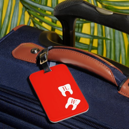 Geparapenteerd Taalsymbool, aangepast rood Bagagelabel (Voorkant Insitu 1)