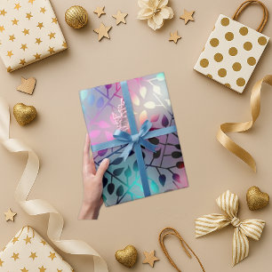 gepareliseerde bladeren cadeaupapier