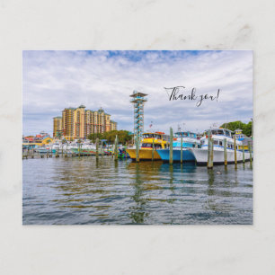 Geparkeerde boten Destin Florida haven dank u Briefkaart