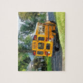 Geparkeerde schoolbus legpuzzel (Verticaal)
