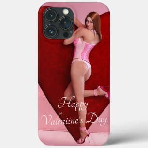 Gepassioneerd Valentijn's Day Meisje in een Korset iPhone 13 Pro Max Hoesje