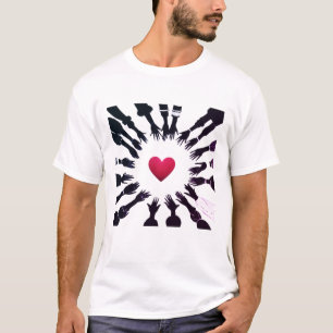 Gepassioneerde eenheid: 🫳 zwart rood ♥️ ontwerp" t-shirt
