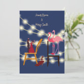 Gepassioneerde Flamingo's bruiloft Kaart (Staand voorkant)