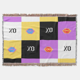 Gepassioneerde lippen & XO patroon Deken