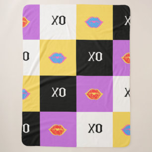 Gepassioneerde lippen & XO patroon Sherpa Deken