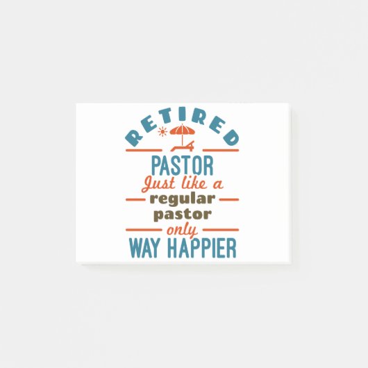 Gepastor predikant pensionering Funny Happier Post-it® Notes (Voorkant)