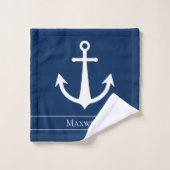 Gepatenteerde blauwe witte naamankers bad handdoek (Wasdoekje)