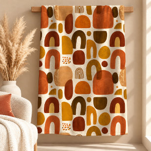 Gepatroneerde Stof Groen Koper Boho Deken Decorati