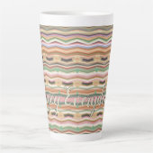 Gepatteerd met modern design met roze Paars Latte Mok (Voorkant)