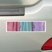 Gepatterde kleurrijke stof bumpersticker (Op auto)