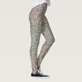 Gepatterde rode, groene, blauwe ontwerper actief-d leggings