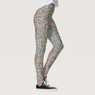Gepatterde rode, groene, blauwe ontwerper actief-d leggings