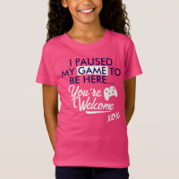 Gepauzeerd spel Witte Schattigee Slogan Gamer Girl
