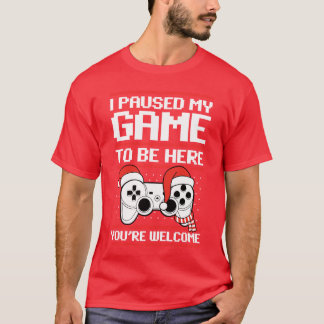 Gepauzeerde Gameo Wees hier lelijke kerstvideo-gam T-shirt