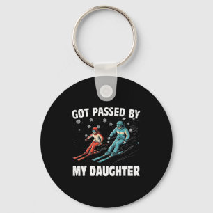 Geped door mijn dochter Funny Skiën Funny Familie  Sleutelhanger
