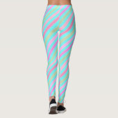 Gepegrigeerde gestreepte lijnen pastelkleuren voor leggings (Achterkant)