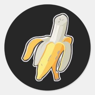 gepelde banaan ronde sticker