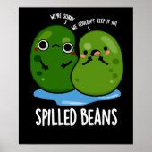 Gepelde bonen Funny Veggie Bean Pun Dark BG Poster (Voorkant)