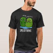 Gepelde bonen Funny Veggie Bean Pun Dark BG T-shirt (Voorkant)