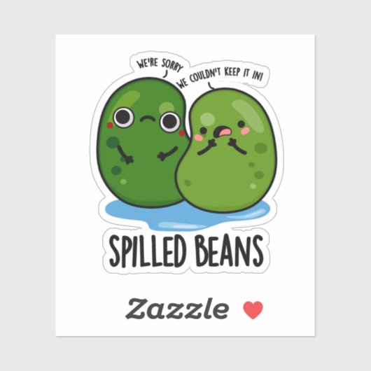 Gepelde bonen Funny Veggie Bean Pun Sticker