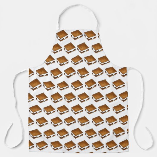 Gepelde Marshmallow Camp Campfire Fire S'mores Schort (Voorkant)