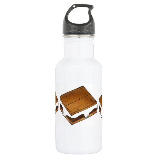 Gepelde Marshmallow Smore Smores Camp Water Bottle Waterfles (Voorkant)