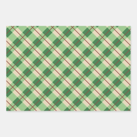 Gepelde rode en groene tartaan geruit inpakpapier vel (Voorkant 2)