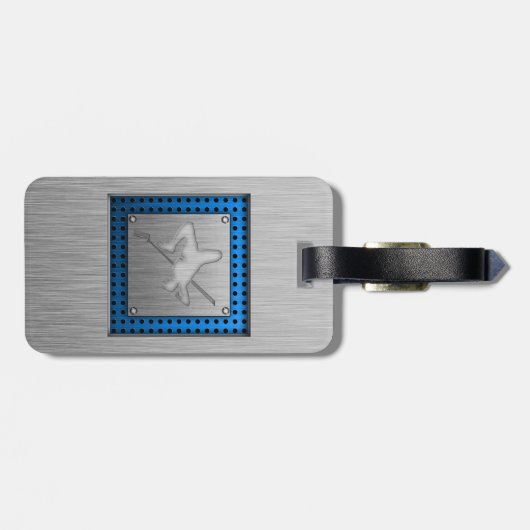 Gepenseerd Metaal-uitziende Hoge Sprong Bagagelabel (Achterkant horizontaal)