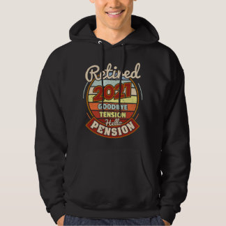 Gepensioneerd 2021 Afscheid Hallo Pensioen Hoodie