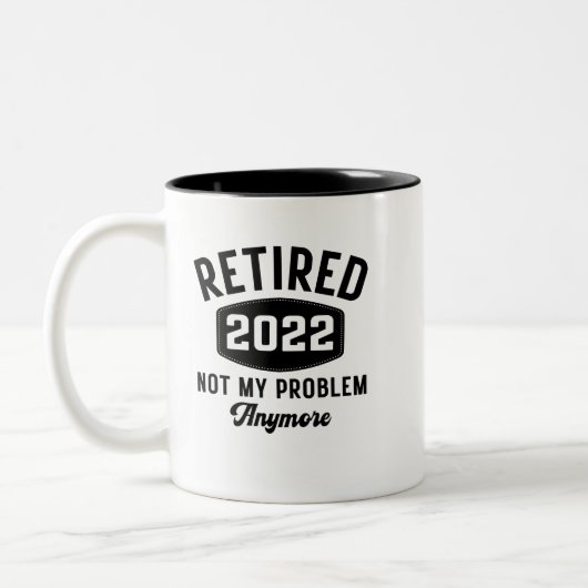 Gepensioneerd 2022 niet meer mijn probleem tweekleurige koffiemok (Links)