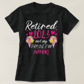 Gepensioneerd 2023 Mijn probleem is niet meer grap T-shirt (Design voorkant)