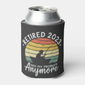 Gepensioneerd 2023 Mijn probleem niet meer Gevist  Blikjeskoeler (Blikje Voorkant)