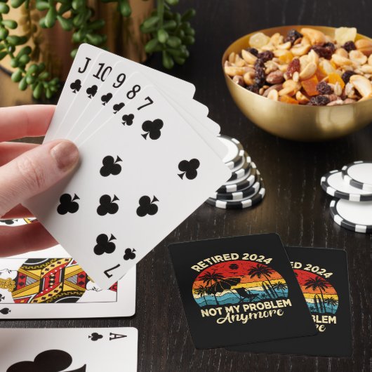 Gepensioneerd 2024 Mijn probleem is niet meer grap Pokerkaarten (Insitu)