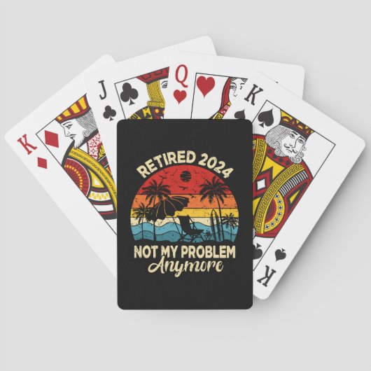Gepensioneerd 2024 Mijn probleem is niet meer grap Pokerkaarten (Achterkant)