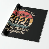 Gepensioneerd 2024 Mijn probleem niet meer Cadeaupapier (Uitgerold)