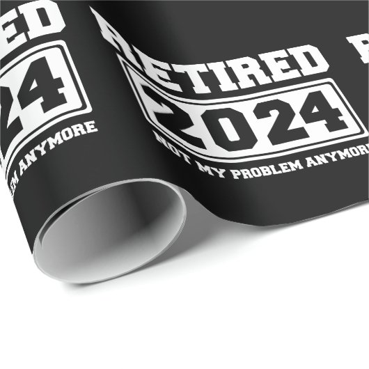 Gepensioneerd 2024 Mijn probleem niet meer Cadeaupapier (Rol Hoek)