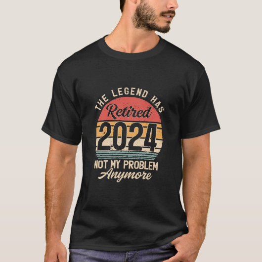 Gepensioneerd 2024 Mijn probleem niet meer T-shirt (Voorkant)