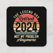 Gepensioneerd 2024 Mijn probleem niet meer Vierkante Visitekaartje (Voorkant)