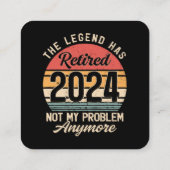 Gepensioneerd 2024 Mijn probleem niet meer Vierkante Visitekaartje (Achterkant)