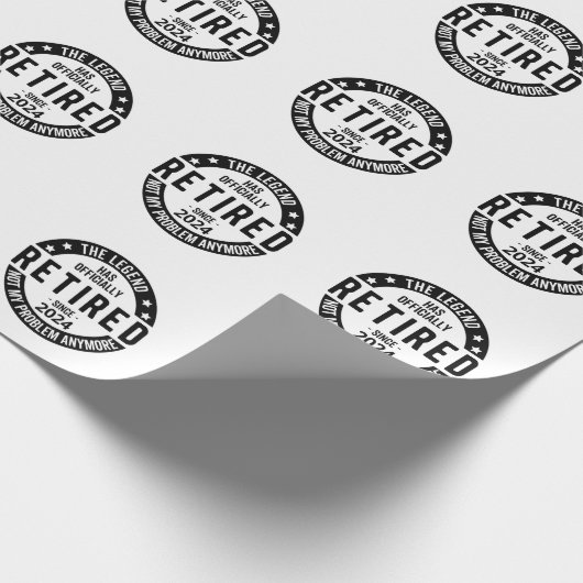 Gepensioneerd 2024 niet meer mijn probleem, grappi cadeaupapier (Hoek)