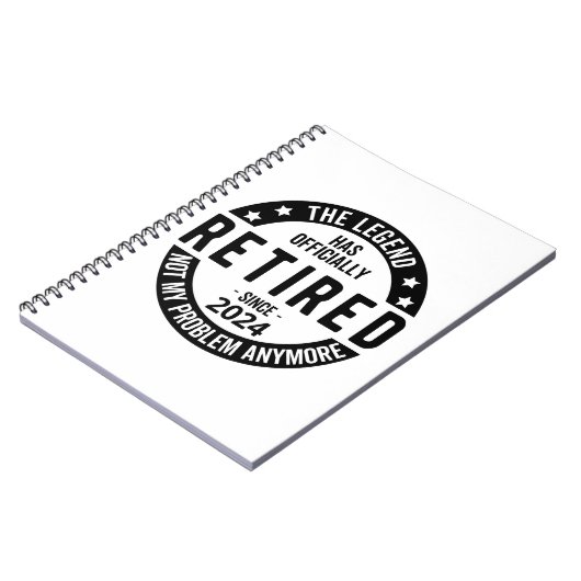 Gepensioneerd 2024 niet meer mijn probleem, grappi notitieboek (Linkerzijde)