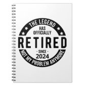 Gepensioneerd 2024 niet meer mijn probleem, grappi notitieboek (Voorkant)