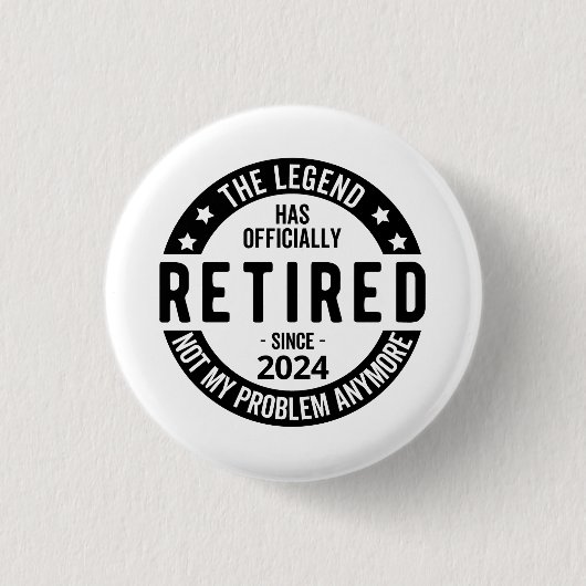 Gepensioneerd 2024 niet meer mijn probleem, grappi ronde button 3,2 cm (Voorkant)