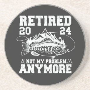 Gepensioneerd 2024 niet mijn probleem meer grappig zandsteen onderzetter