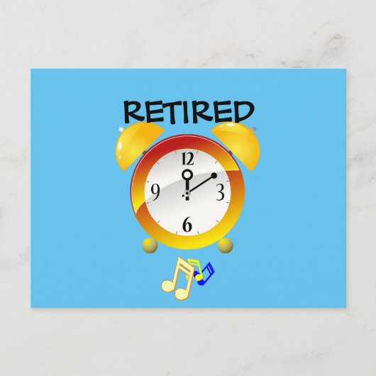 Gepensioneerd, Alarm Clock Briefkaart (Voorkant)