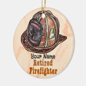 Gepensioneerd brandweerman keramiek ornament (Links)