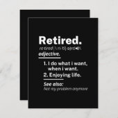 gepensioneerd. definitie grappige pensionering aankondiging (Voorkant / Achterkant)