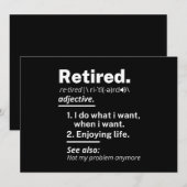 gepensioneerd. definitie grappige pensionering aankondiging (Voorkant / Achterkant)